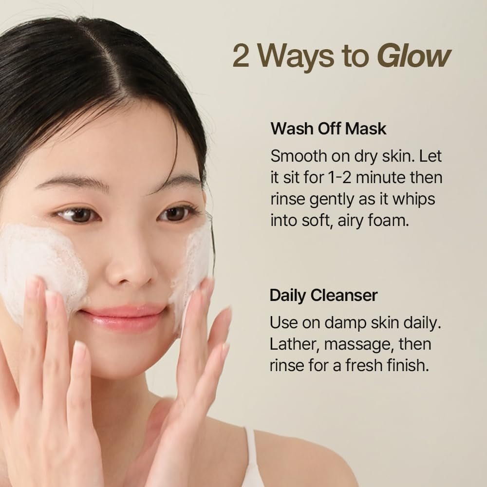 NDP Rice Mochi Deep Face Wash – Triple-Rice Airy Micro-Exfoliating Foam for Sensitive Skin, Phyto Mucin Hydration Shield, Ph 5.5 Barrier-Safe Vegan Korean Skincare Cleanser, 4.05 Fl Oz (120 Ml)