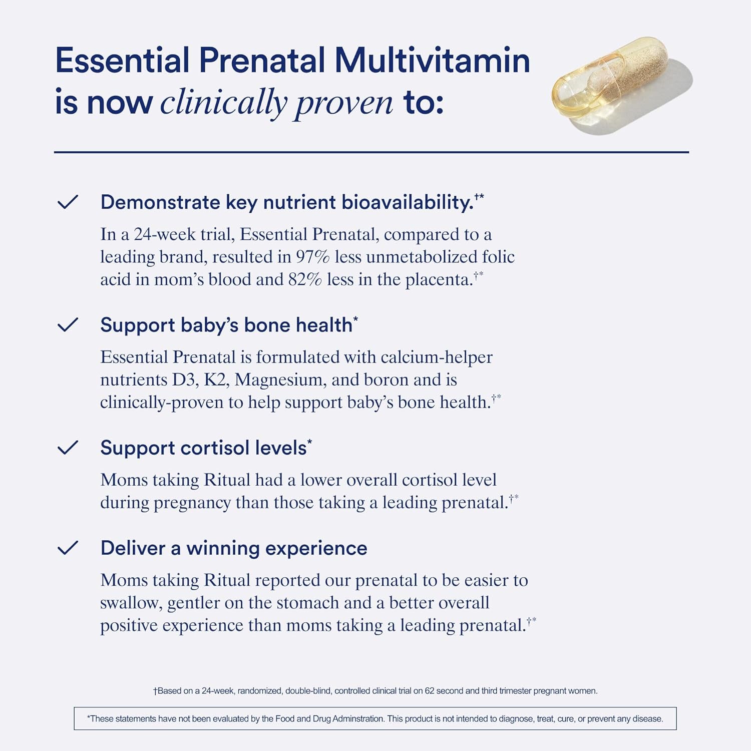 Ritual Prenatal Multivitamin for Women - Key Essential Vitamins and Minerals to Support Mom and Baby during Pregnancy* - Folate, Choline, Omega-3 DHA, Iron - Vegan - Citrus - 60 Capsules - 30 Servings