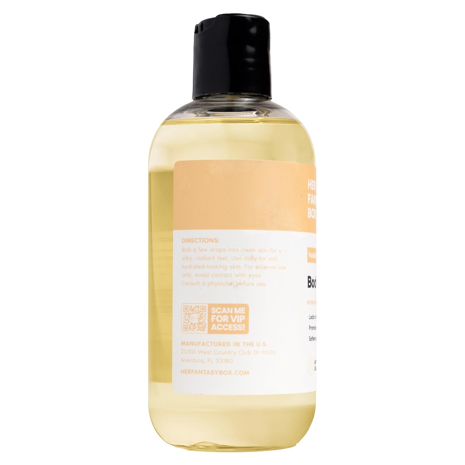 Her Fantasy Box | Body Splash Vanilla Drip Fragrance Oil – Warm Vanilla Sugar Scent with Creamy Cashmere & Sandalwood, Lightweight Hydrating Body Oil, Vegan & Cruelty Free
