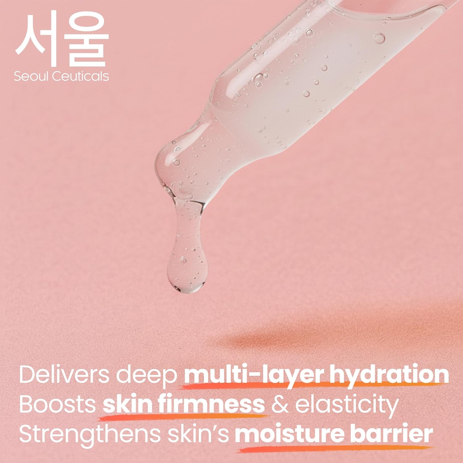 SeoulCeuticals Korean Hyaluronic Acid Serum – Dual Molecular Weight HA, Centella & Propolis for Deep Hydration | 30ml | K-Beauty