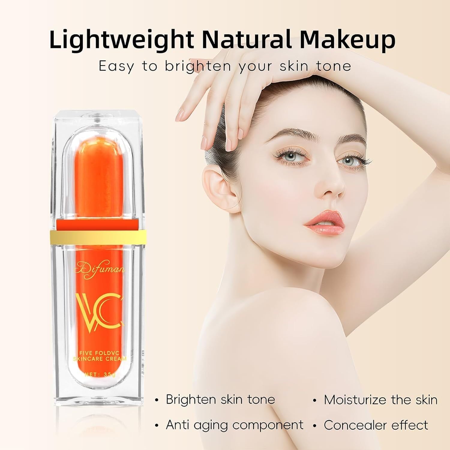 Kaemgyyd Five Fold VC Skincare Cream – 35g (2-Pieces) | Brightening, Firming & Natural Tone-Up Effect