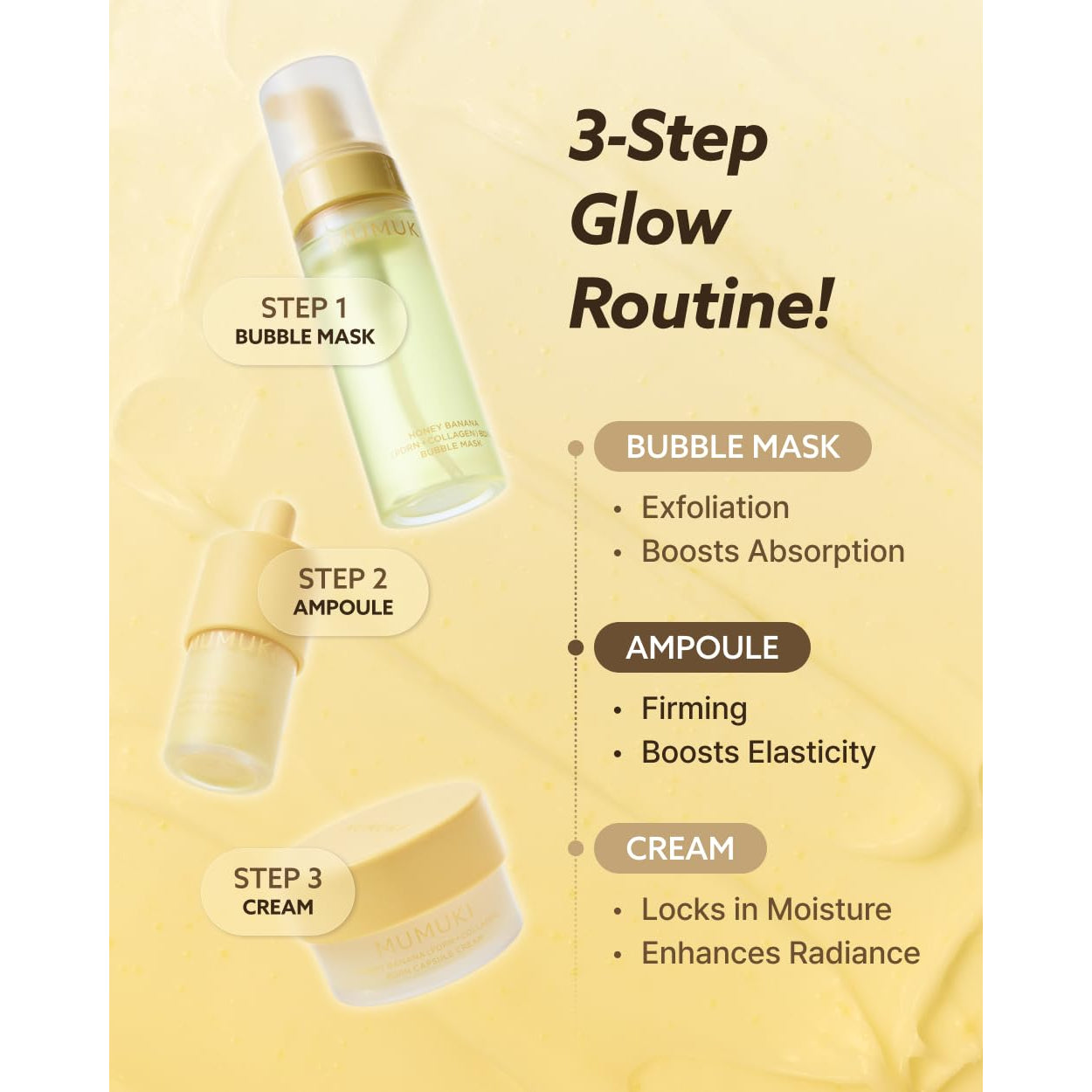 MUMUKI Honey Banana BDRN Capsule Ampoule – 30ml | Plant PDRN, Collagen & Ceramide Plumping & Firming Serum | Dewy Glow | Korean Skincare