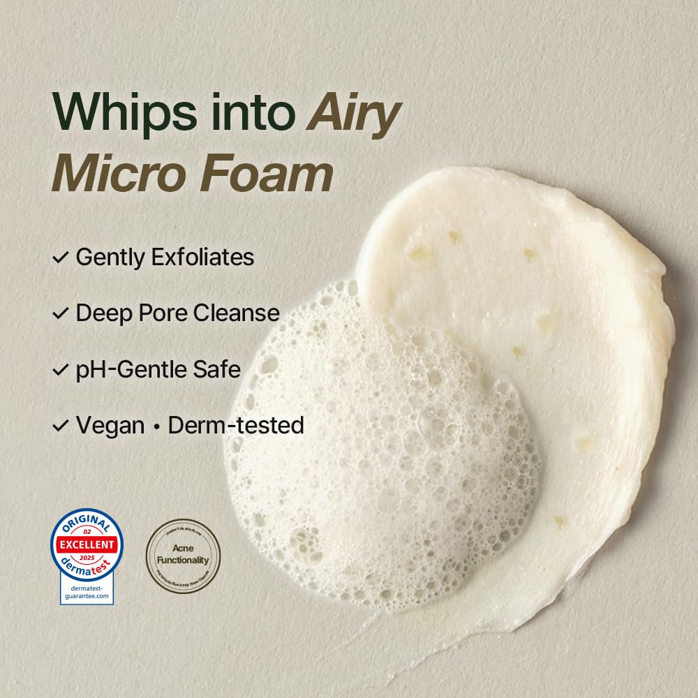 NDP Rice Mochi Deep Face Wash – Triple-Rice Airy Micro-Exfoliating Foam for Sensitive Skin, Phyto Mucin Hydration Shield, Ph 5.5 Barrier-Safe Vegan Korean Skincare Cleanser, 4.05 Fl Oz (120 Ml)