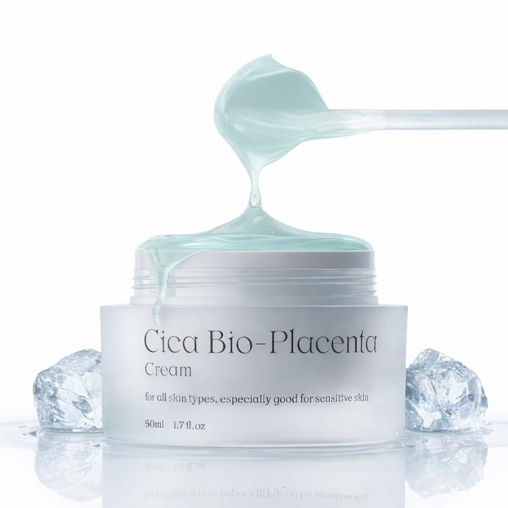 NATURAL DERMA PROJECT NDP Cica Cream - Gel Face Moisturizer for Sunburn Relief, Lightweight Korean Moisturizer for Sensitive Skin, Centella Asiatica, Hydrating, Calming, Soothing (1.7 Fl Oz / 50Ml)