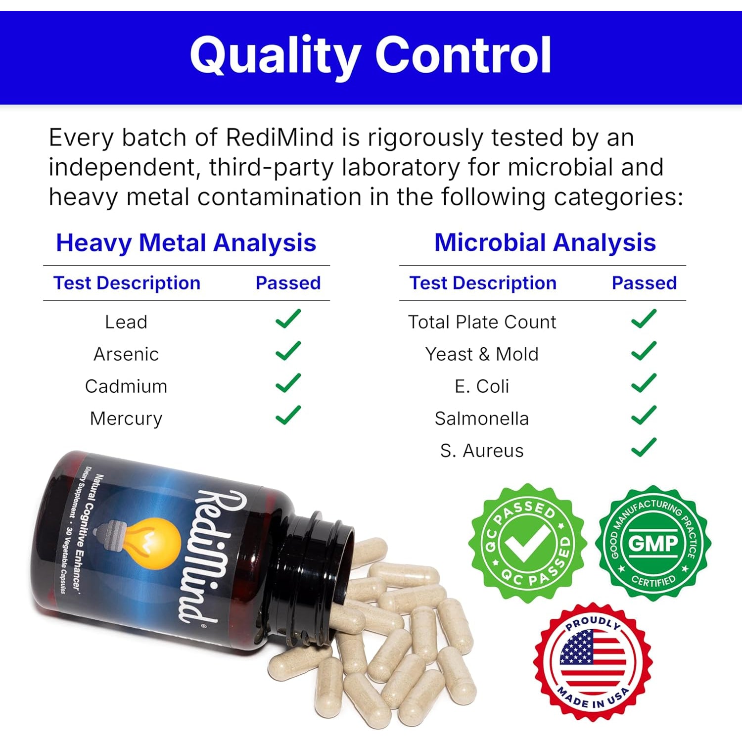 Redimind - Natural Cognitive Enhancement Supplement Capsule - Non-Gmo, Vegan, Gluten-Free