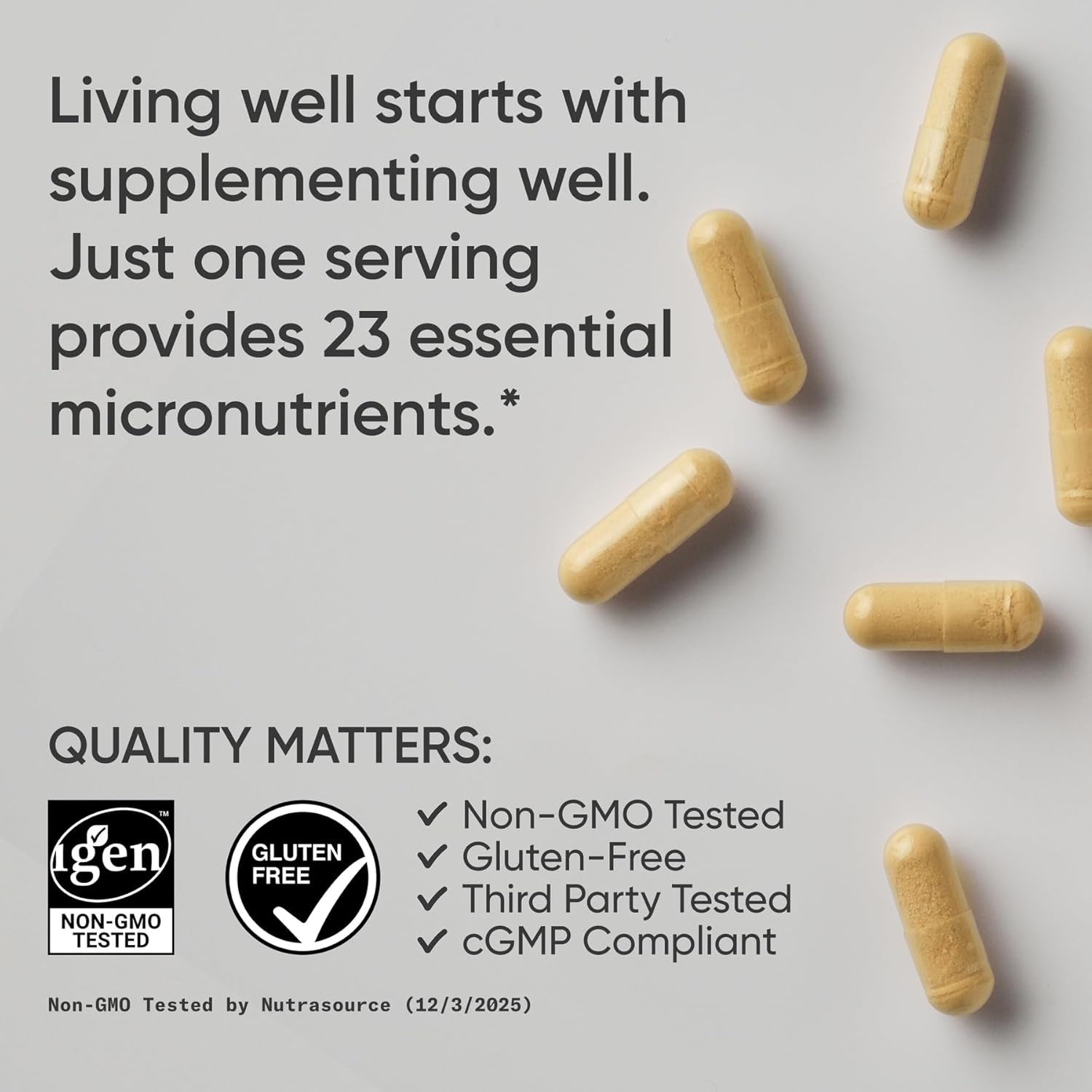 Sports Research® Multivitamin – Advanced Formula - 23 Essential Vitamins & Minerals with Coq10 & Iodine - Daily Nutrient Support*- Non-Gmo Tested & Gluten-Free -60 Veggie Capsules