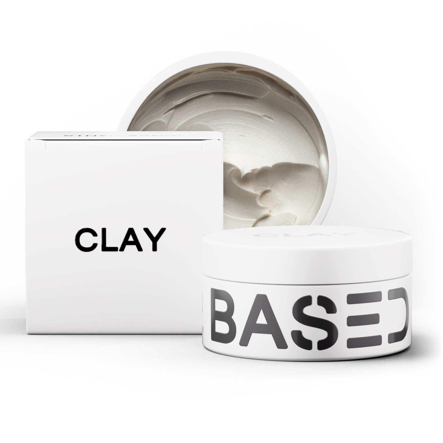 BASED Men's Hair Clay – 85g | Strong Hold & Texturising Finish | Low Shine | Santal Sandalwood | Medium, Thick, Straight & Wavy Hair
