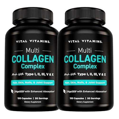 Vital Vitamins Multi Collagen Peptides Complex 2-Pack – 2 x 150 Capsules