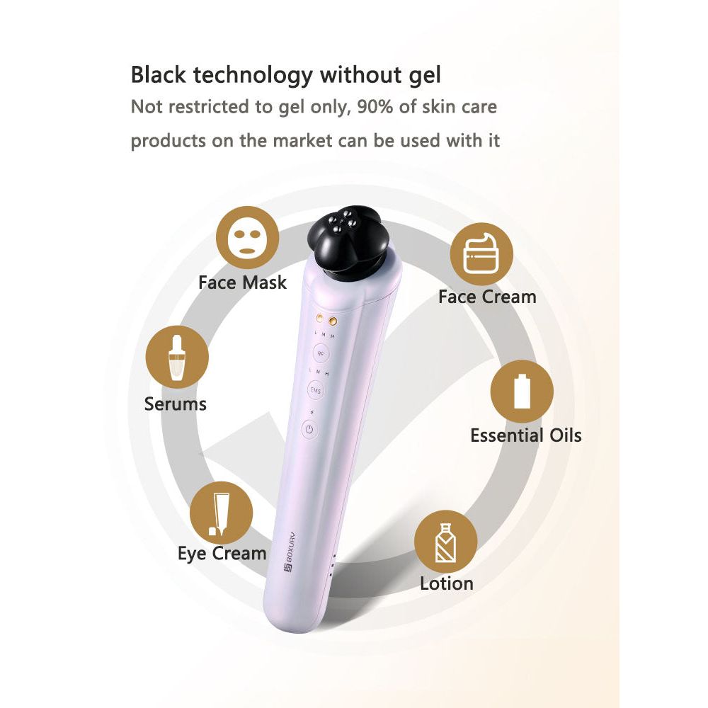 Instrumento de belleza facial BOXURY Eye RF – RF, EMS y LED específicos para el contorno de ojos | Dispositivo antienvejecimiento para el cuidado de los ojos