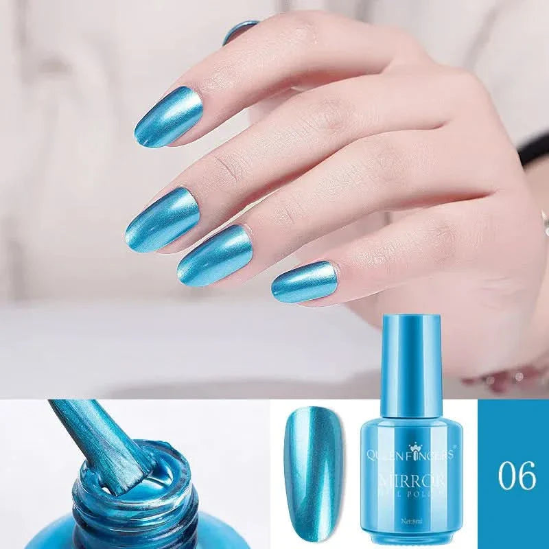 Mirror Nail Polish | High - Shine Metallic Finish | Long - Lasting & Durable | 8ml Bottle - Glam Global UKGlam Global UK