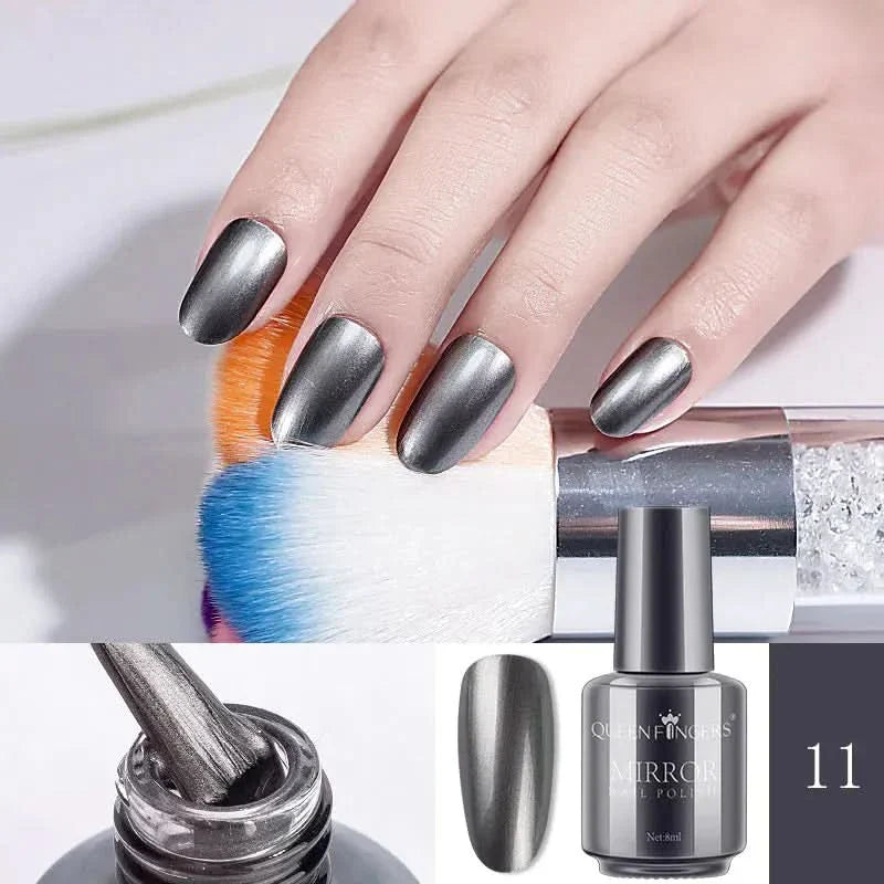 Mirror Nail Polish | High - Shine Metallic Finish | Long - Lasting & Durable | 8ml Bottle - Glam Global UKGlam Global UK