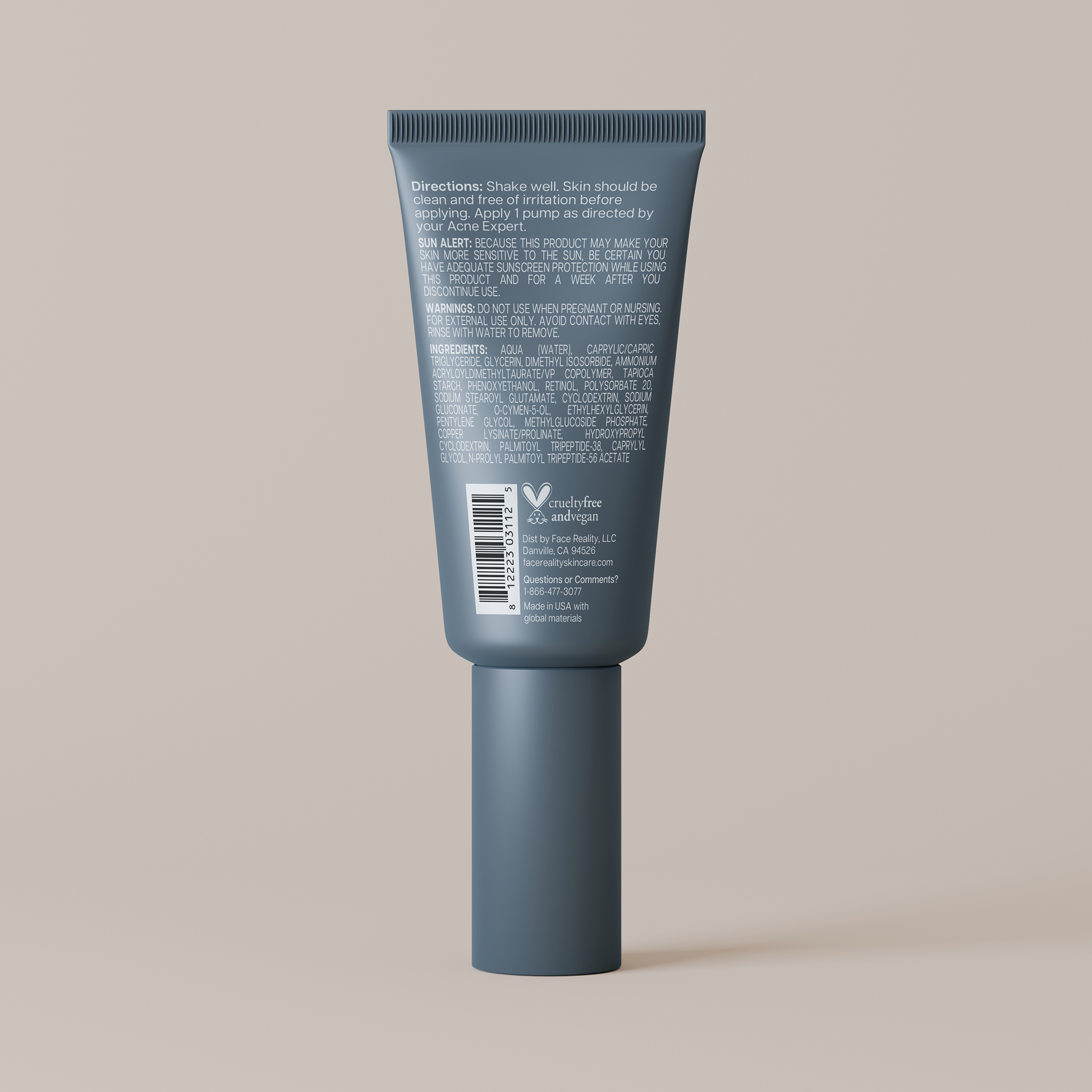 Sérum Facial Retinol y Péptidos – 30ml | Sérum Renovador Antienvejecimiento y Seguro para el Acné