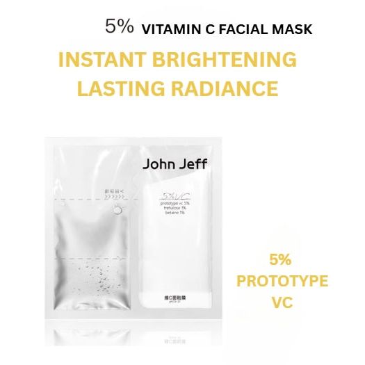 John Jeff Vitamin C Facial Mask 25g 10 Count – Brightening Glow