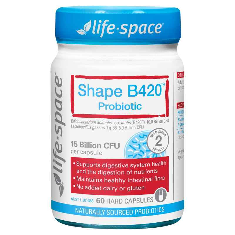 Life-Space Shape B420™ Probiótico – 60 Cápsulas | Salud Intestinal y Absorción de Nutrientes