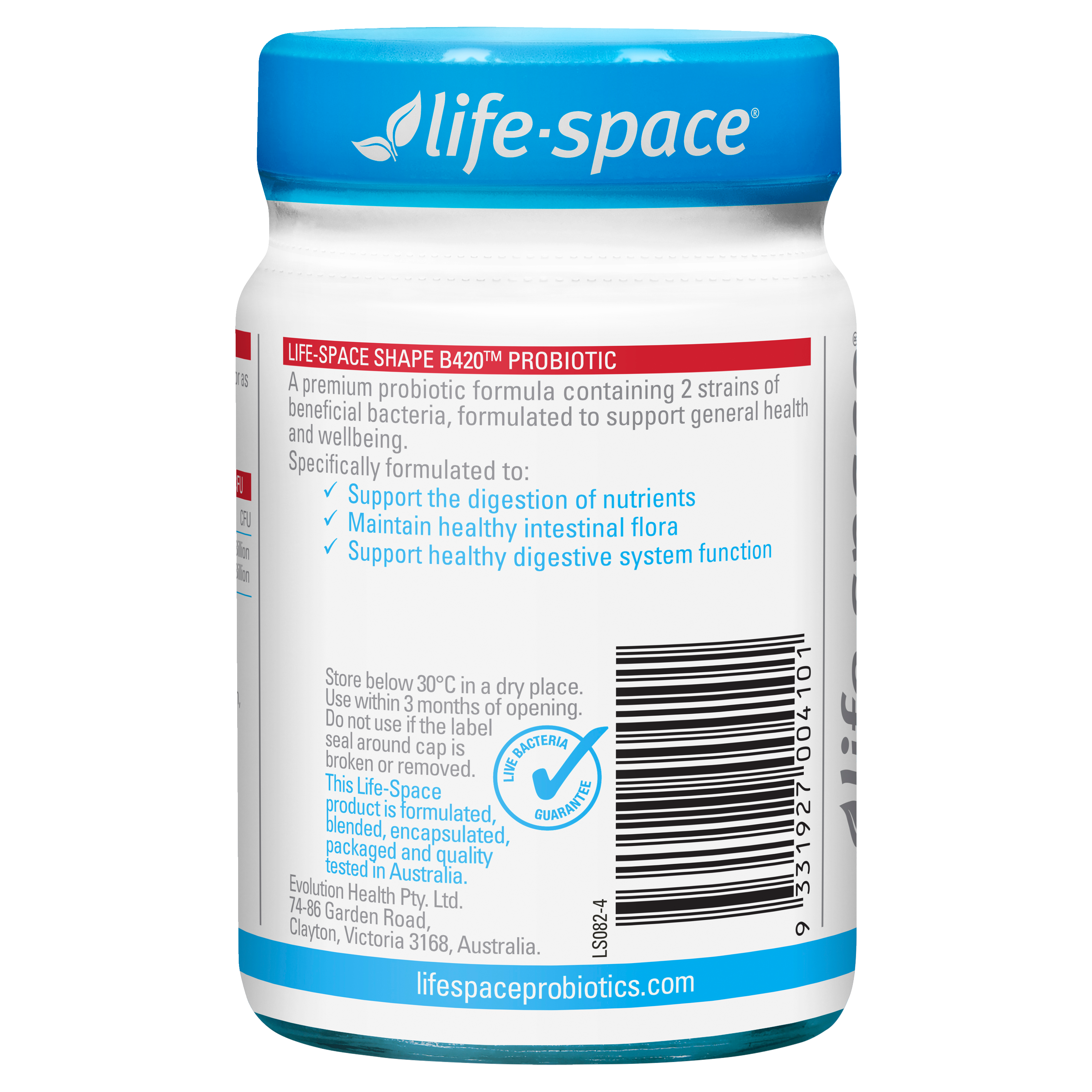 Life-Space Shape B420™ Probiótico – 60 Cápsulas | Salud Intestinal y Absorción de Nutrientes