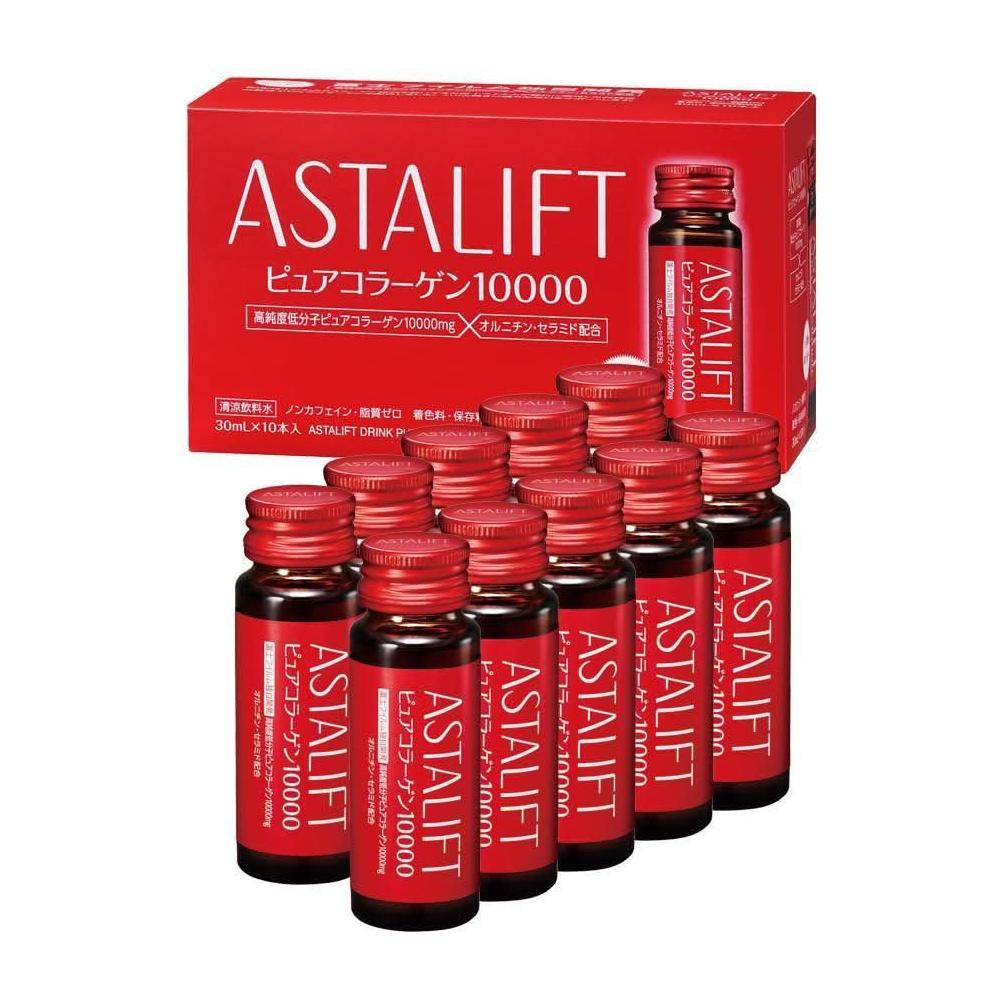 Astalift Drink Pure Collagen 10000 – Pack de 10 botellas | Bebida de belleza de colágeno de alta potencia