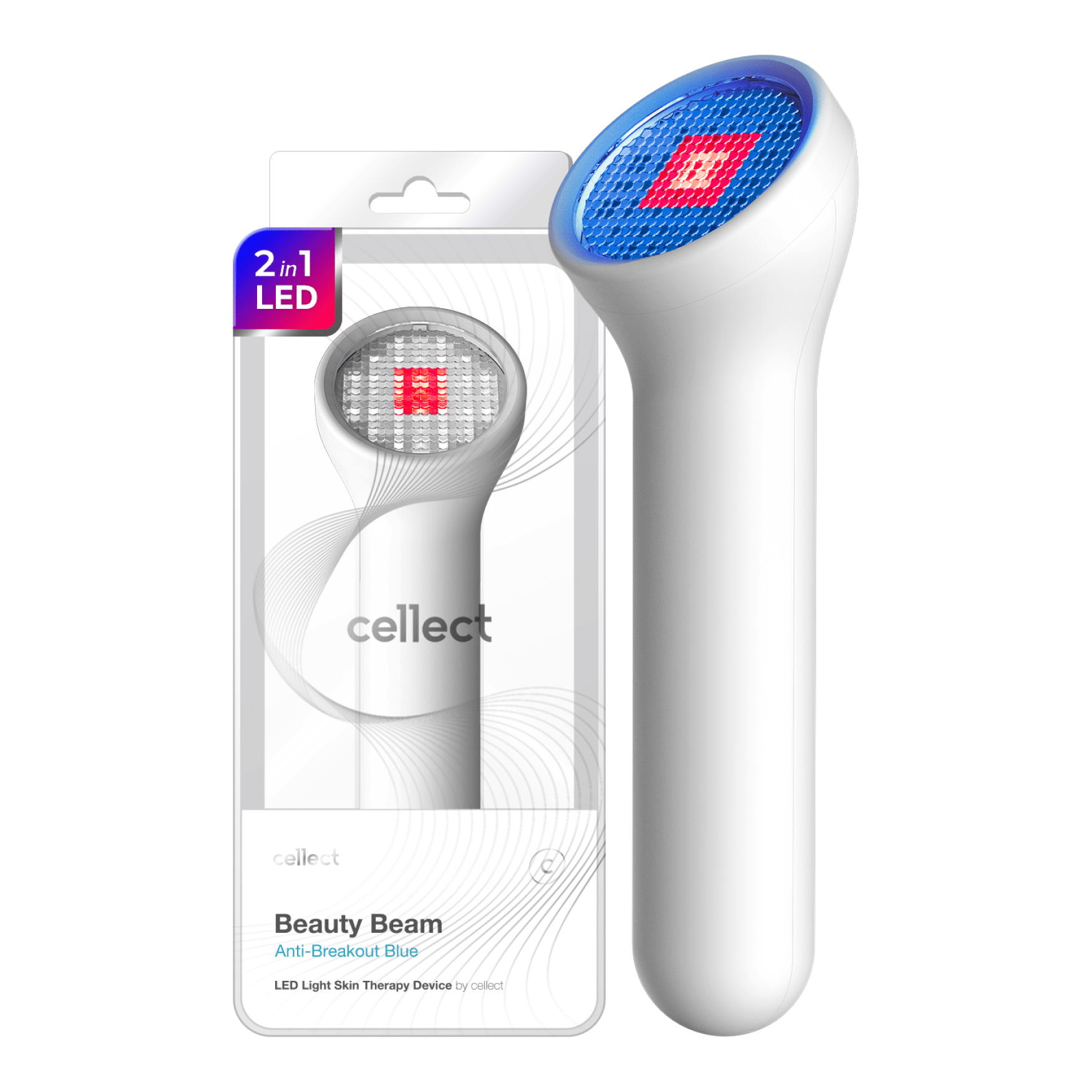 CELLECT Beauty Beam Azul Antiacné | Terapia de Luz LED para Acné y Claridad de la Piel