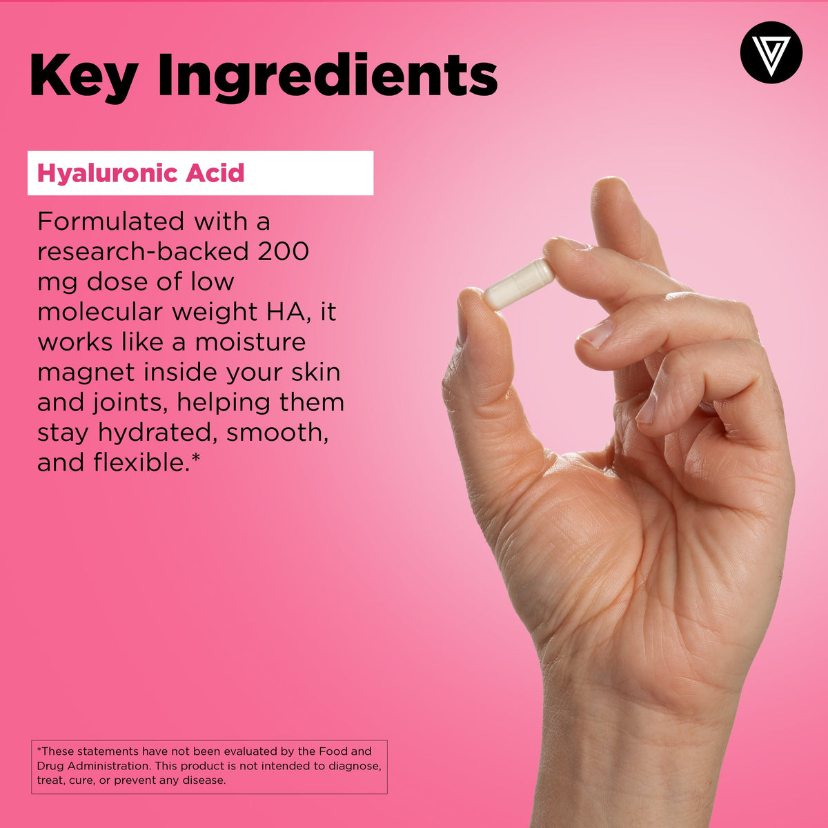 Vital Vitamins Hyaluronic Acid 200mg – 60 Capsules