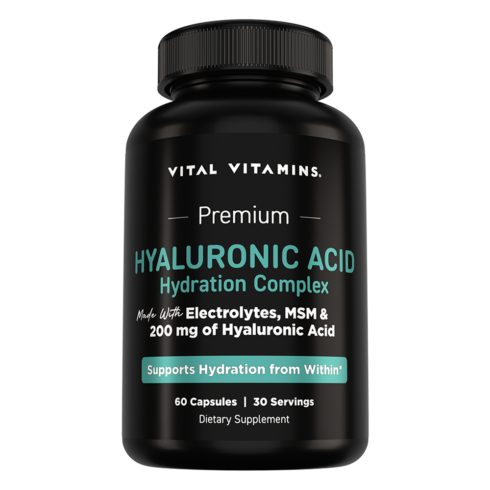Vital Vitamins Hyaluronic Acid Complex with MSM & Electrolytes – 60 Capsules