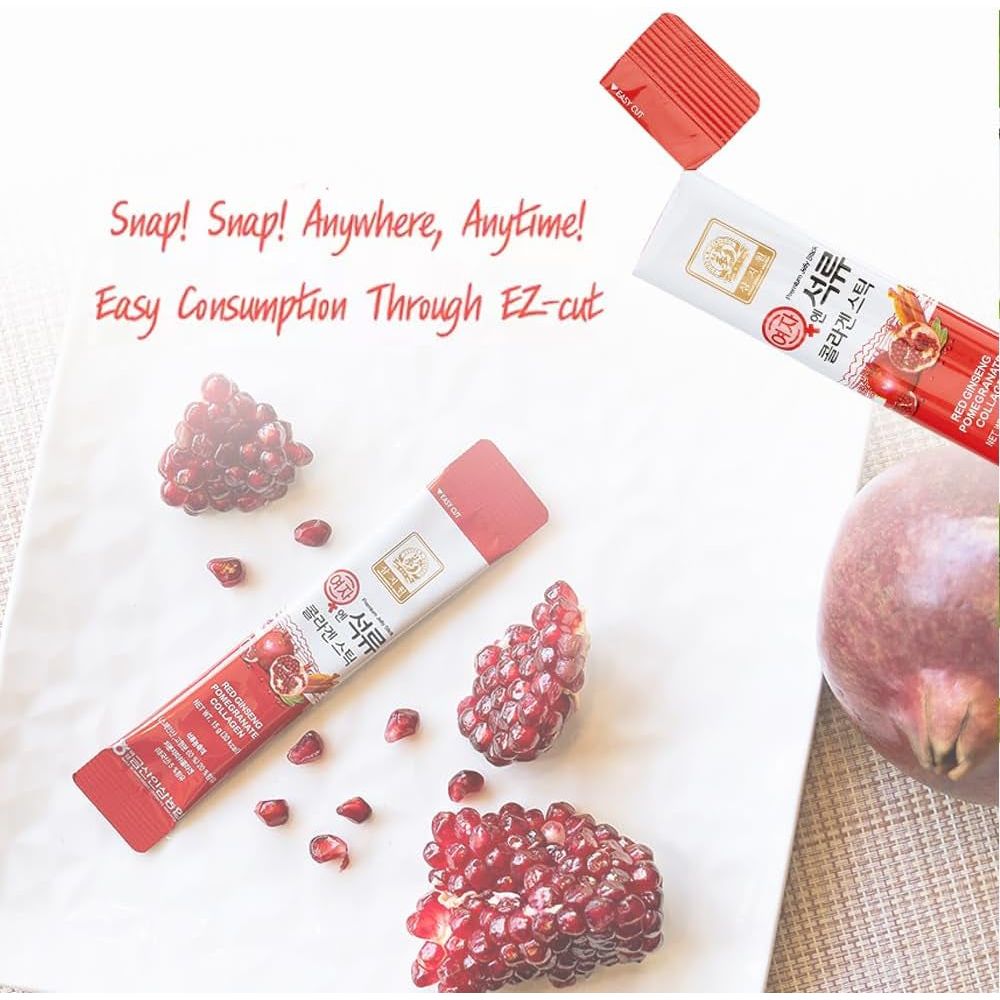 Vtelor Pomegranate Collagen Jelly Stick – 30 Sticks (5 Packs) | Skin, Hair & Nail Support