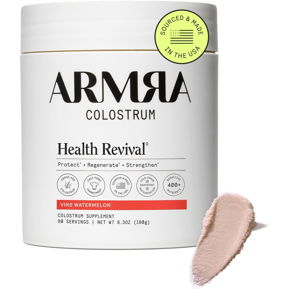 ARMRA Colostrum Powder Vine Watermelon – Gut Health, Immunity & Skin Support | Bovine Colostrum Concentrate | 400+ Bioactives | Keto & Gluten Free | 90 Servings