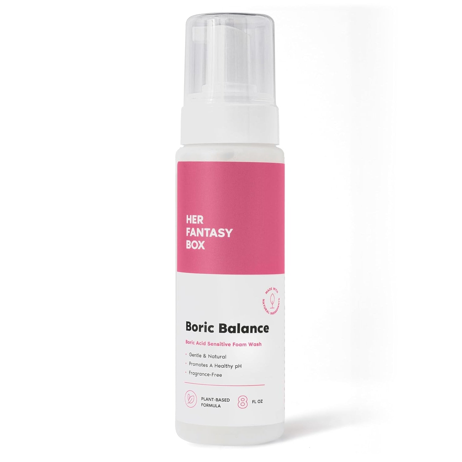 Her Fantasy Box Boric Balance Yoni Foam Wash | pH-Balancing Feminine Wash | Daily Gentle Cleansing | Odor Control & Intimate Hygiene