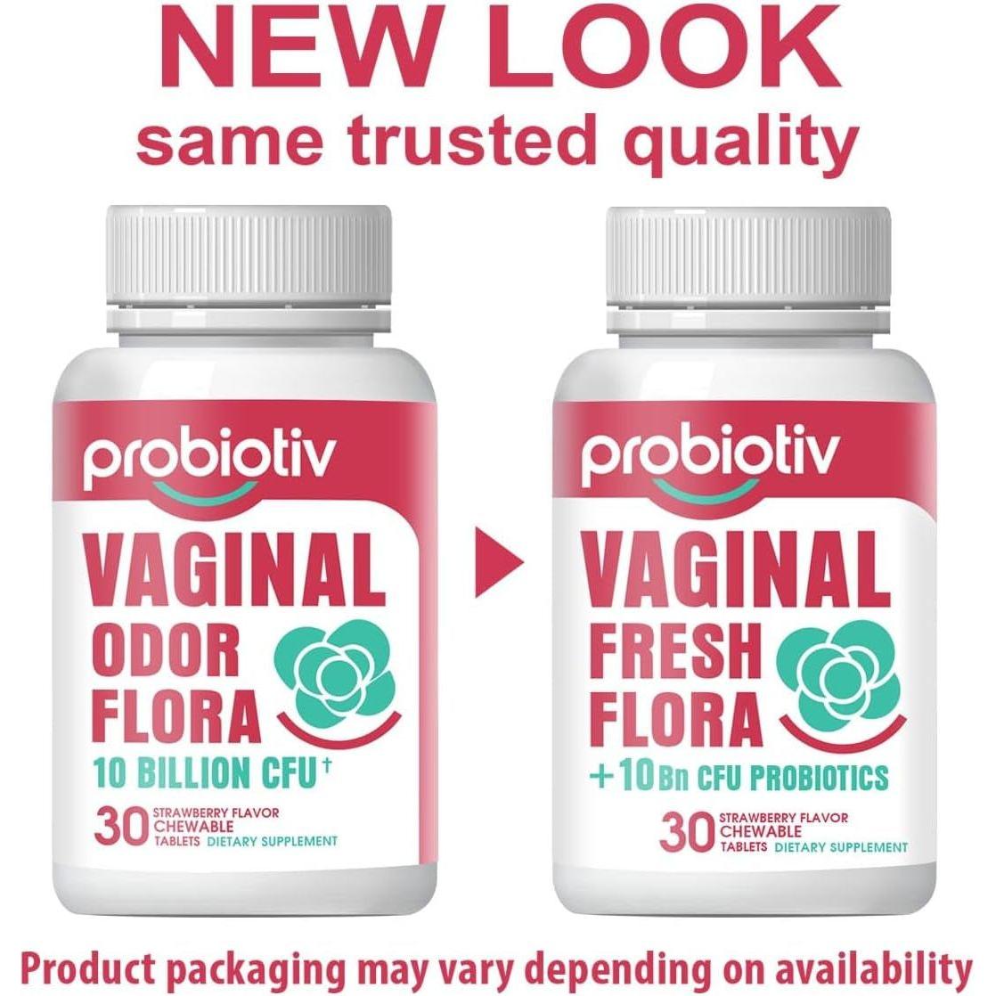 Probiotiv Vaginal Odor Flora – 30 Chewable Tablets | pH Balance & Feminine Health