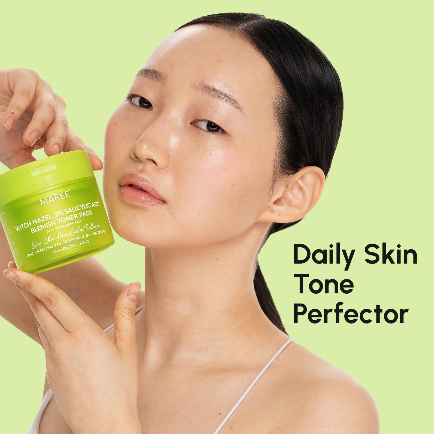 MAREE Witch Hazel & 2% Salicylic Acid Blemish Toner Pads – 90 Pads | Clear Skin & Pore Refining Treatment