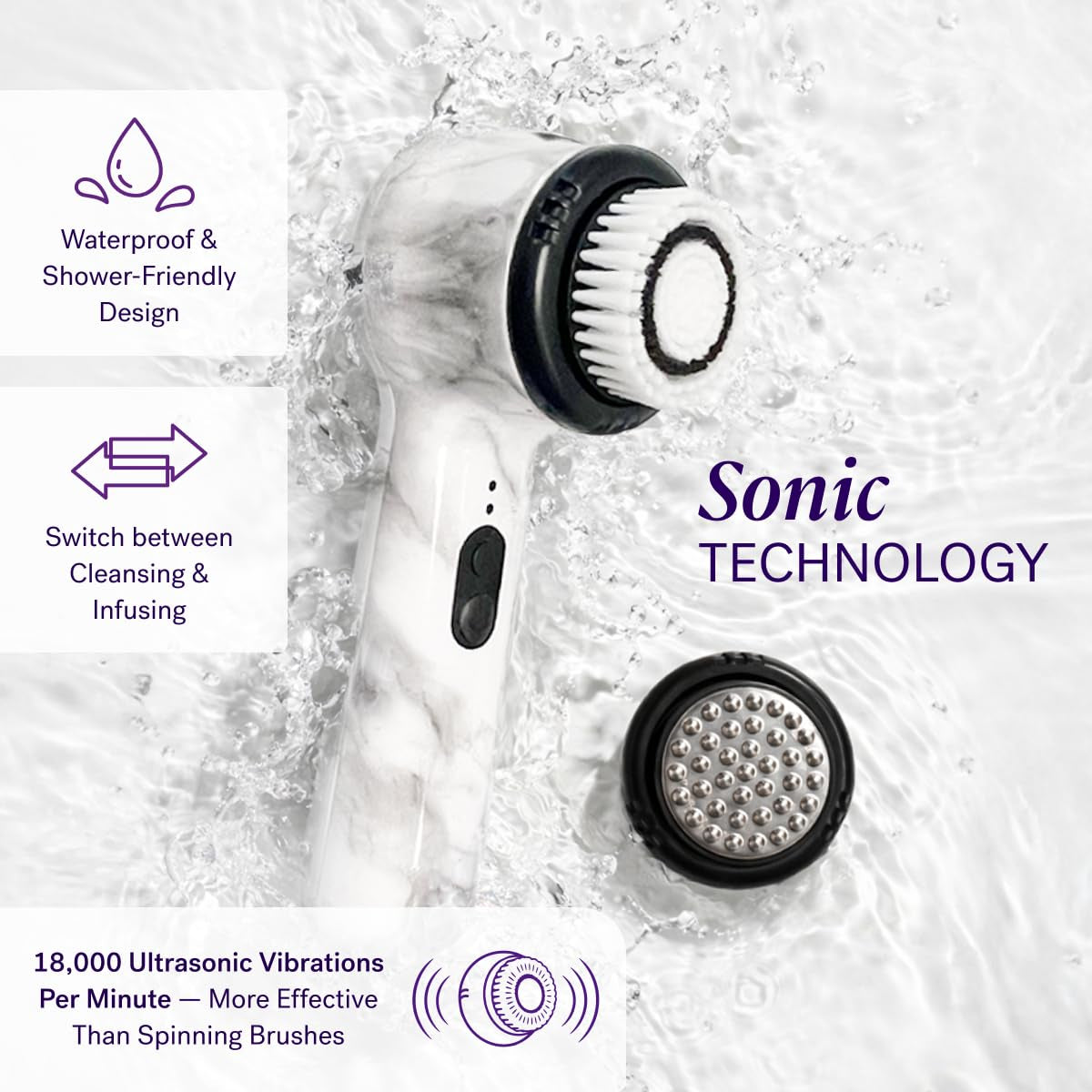 Michael Todd Beauty Soniclear Allure 2026 Reader’S Choice Award Winner Facial Cleansing + Exfoliation Brush System with Antimicrobial Protected Bristles, 4 Speeds, Serum Infusion Head + Travel Case