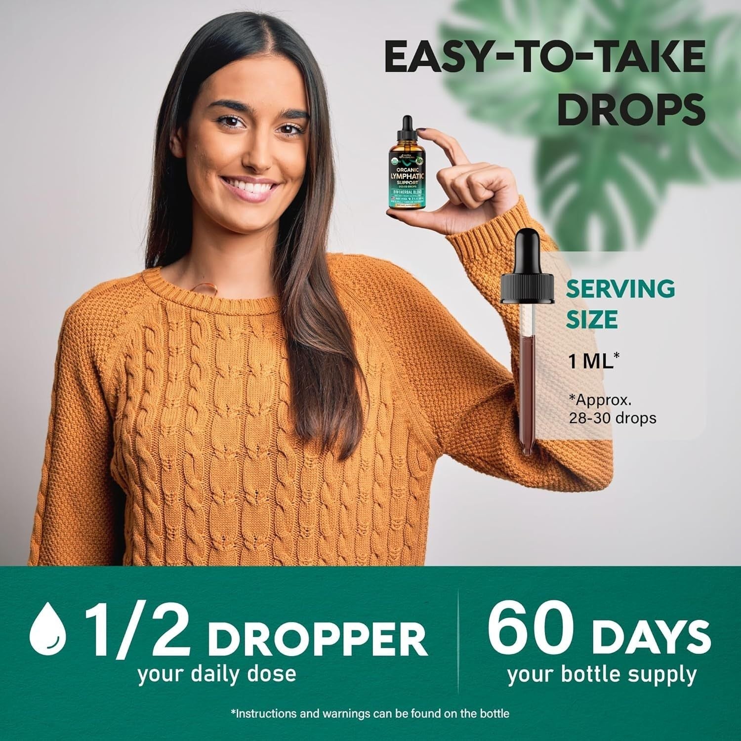 NUTRAHARMONY Natural Lymphatic Drainage – 60ml | 8-in-1 Herbal Detox & Immune Support