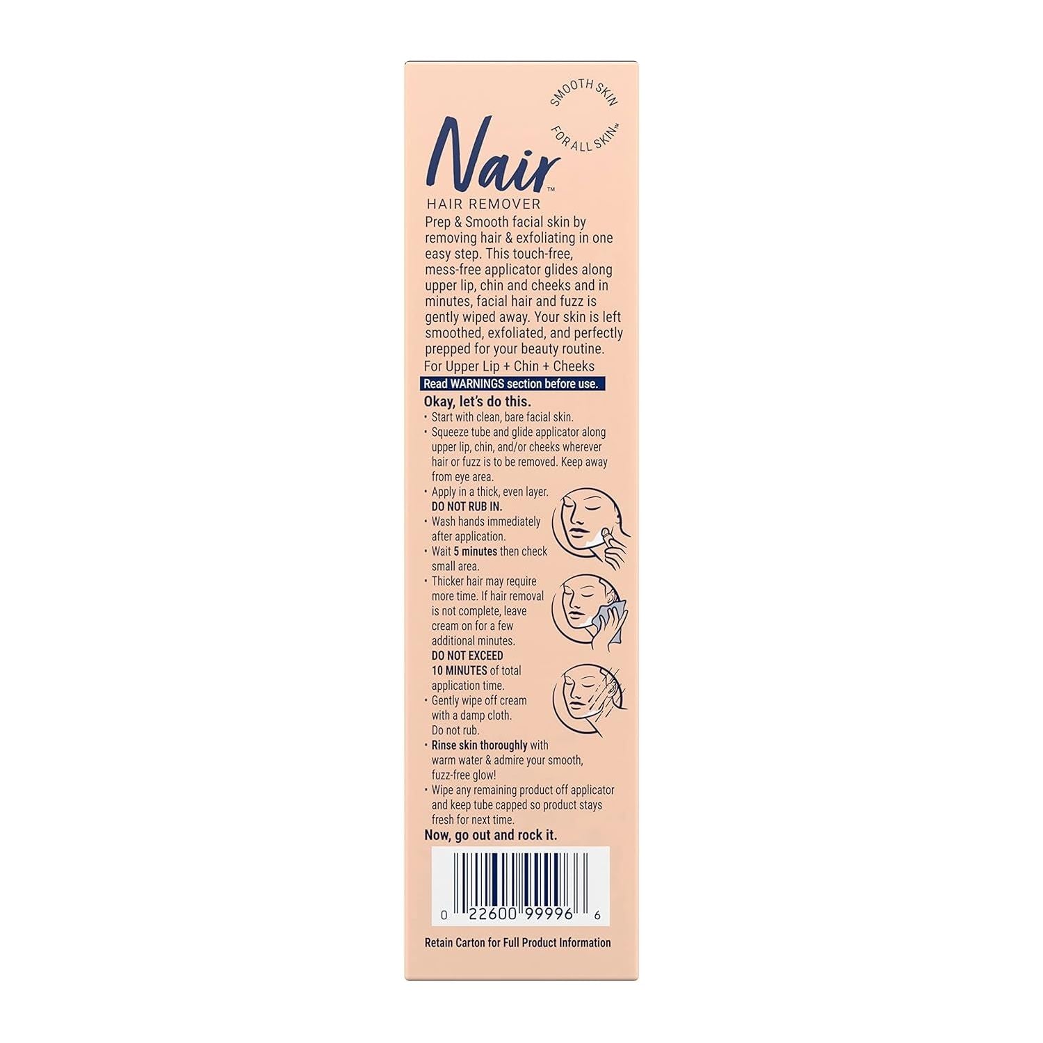 NAIR Prep & Smooth Face Hair Remover – 50g | Gentle Facial Hair Removal & Exfoliation