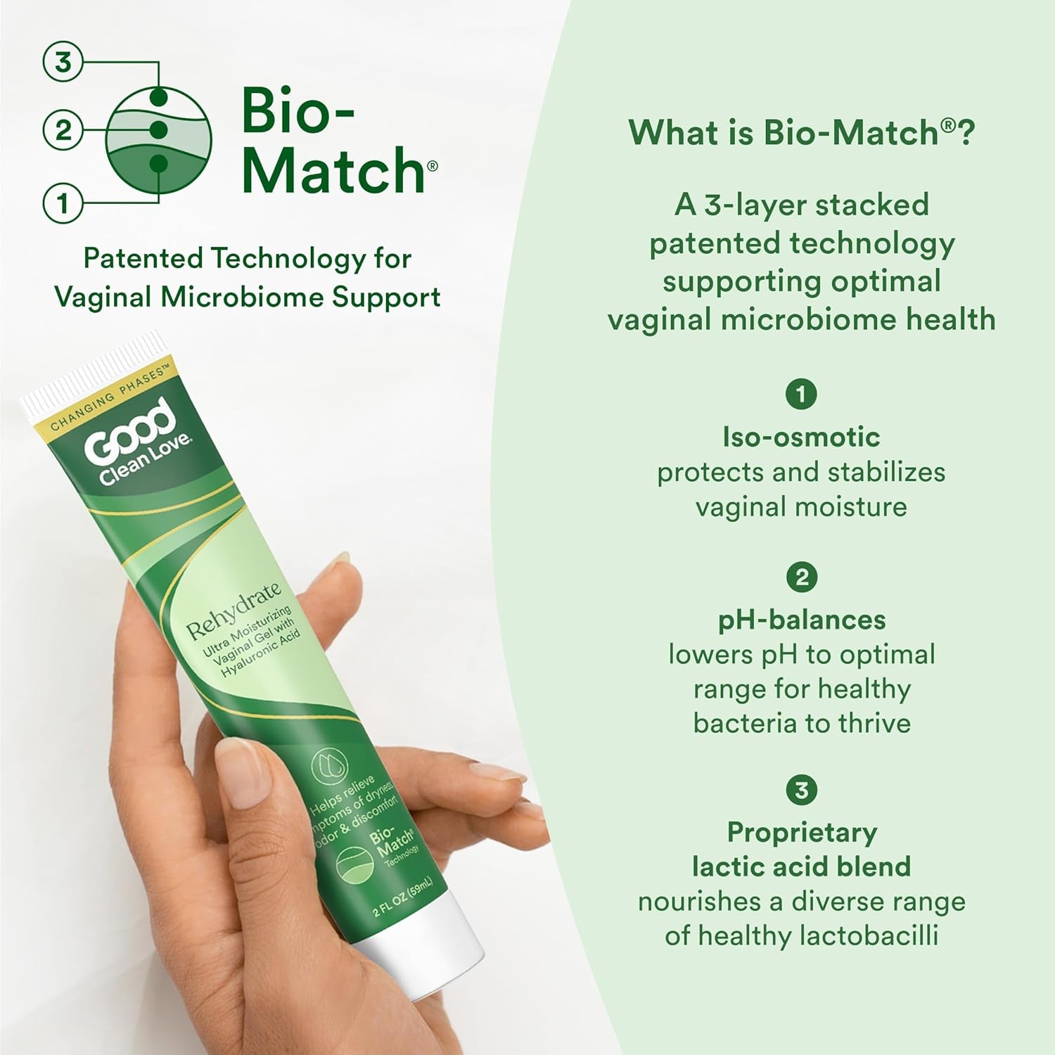 Good Clean Love Rehydrate Vaginal Moisturising Gel – Hyaluronic Acid for Long-Lasting Dryness Relief & pH Balance | 60ml