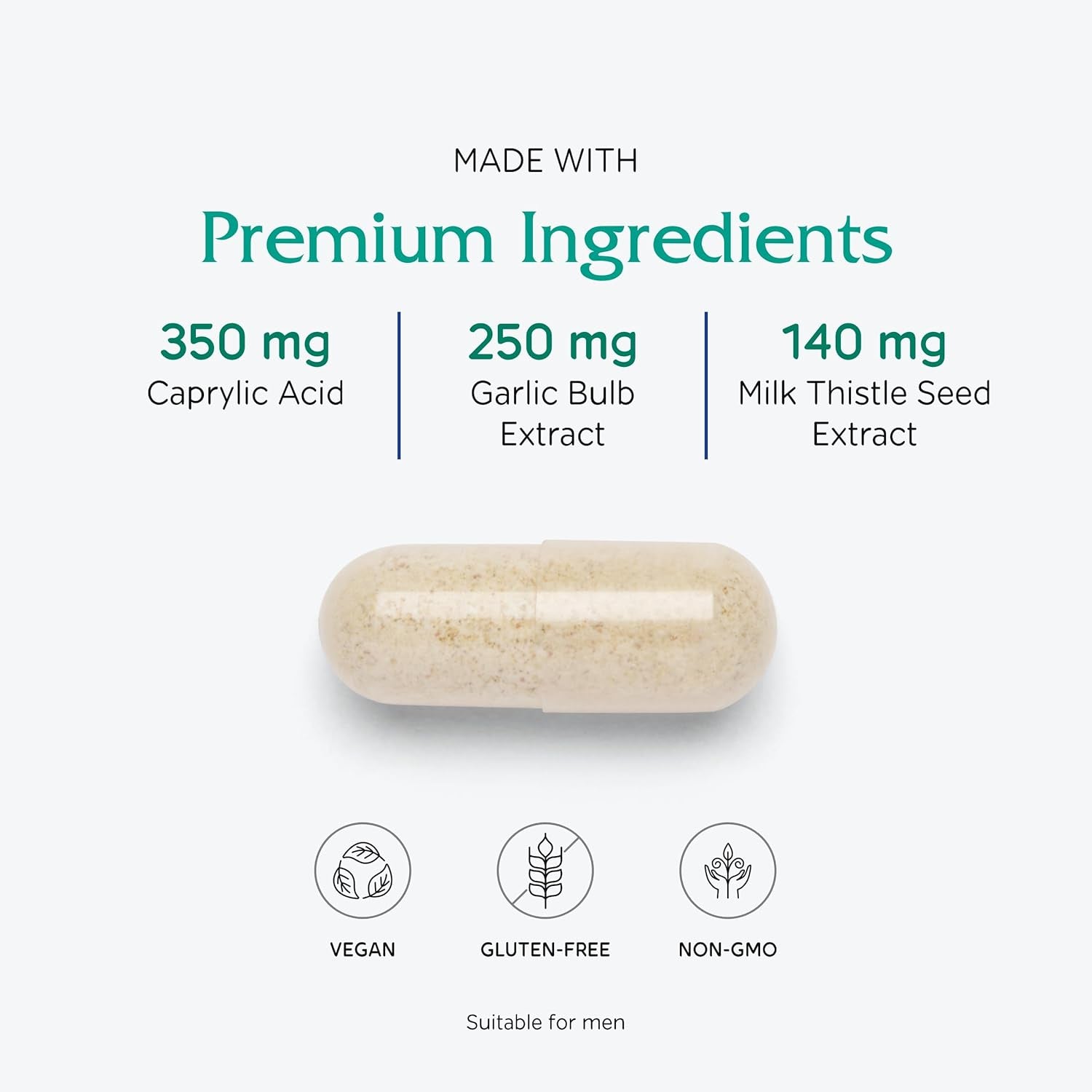 Vitanica Candidastat, Yeast Balance Supplement and Support, Vegan, 120 Capsules
