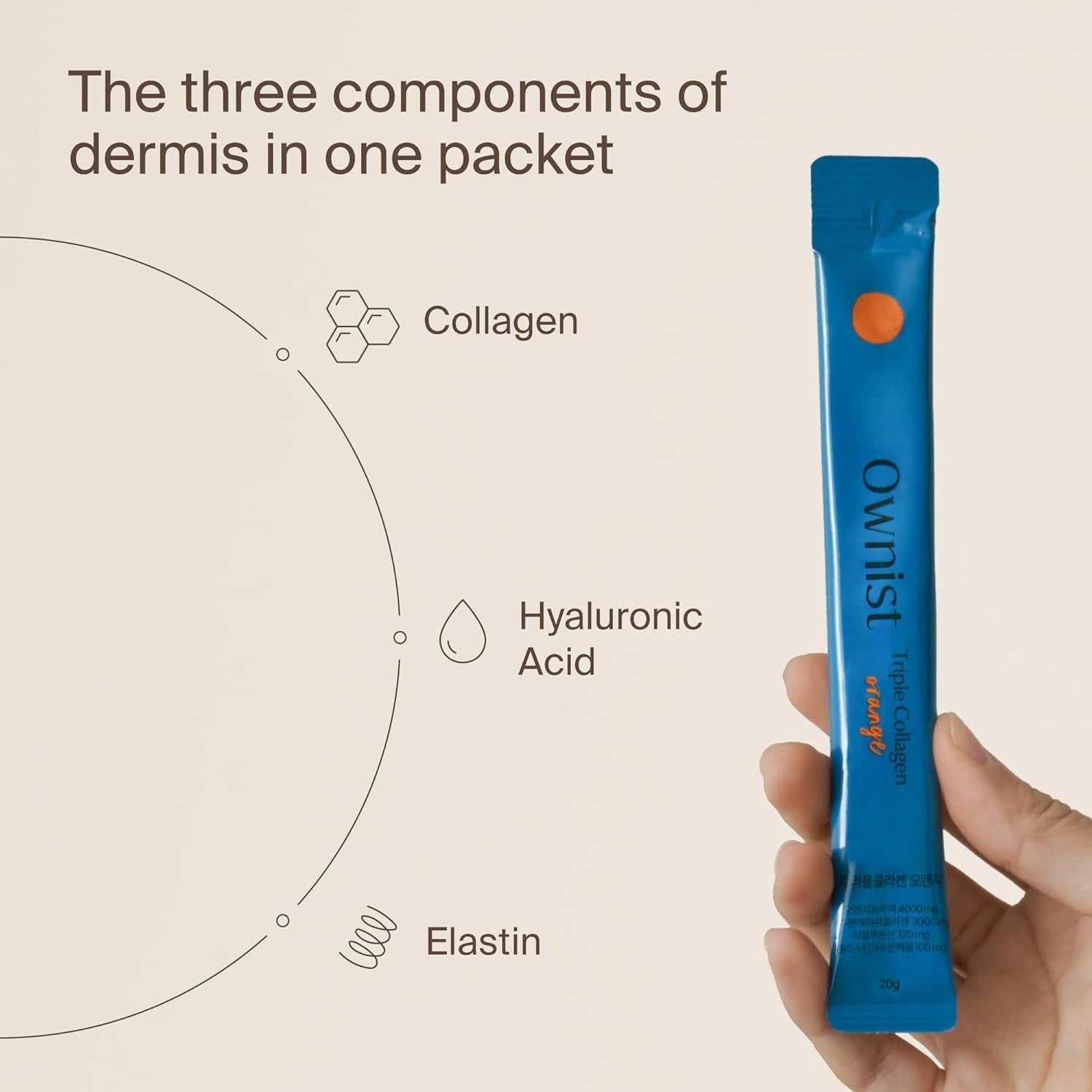 Ownist Triple Collagen Orange – 14 Stick Packs | Marine Collagen for Radiant Skin & Hydration