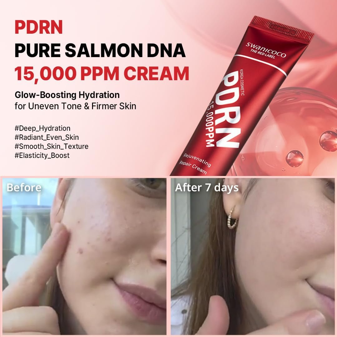 SWANICOCO Premium PDRN Recovery Cream, 15,000Ppm High-Concentrate Salmon DNA, Cica Exosome, Bakuchiol for Advanced Firming, Deep Hydrating Korean Skincare, Beach Vacation Essentials 40Ml/1.35 Fl Oz,