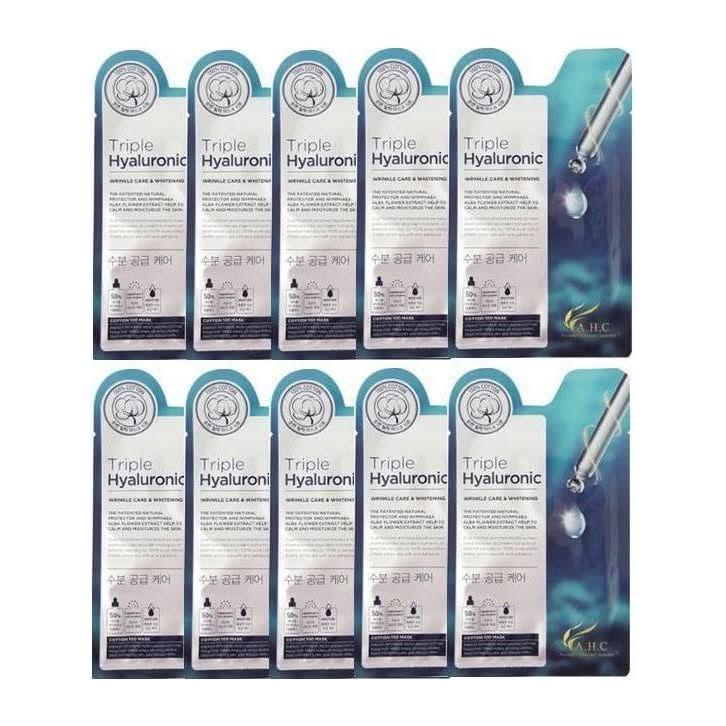 AHC Triple Hyaluronic 100% Pure Cotton MASK Sheet 25ml x 10ea - Glam Global UKAHC