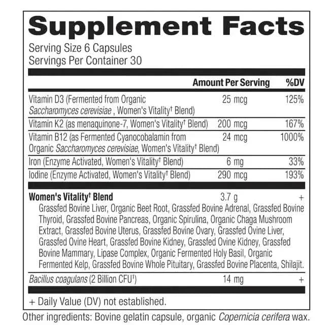 Ancient Glandulars Women's Vitality - 180 Capsules - Glam Global UKAncient Nutrition