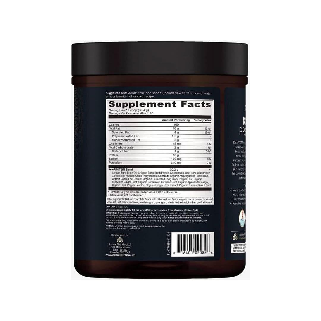 Ancient Nutrition Keto Protein - Chocolate (17 Servings) - Glam Global UKAncient Nutrition