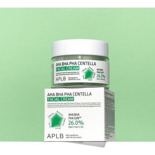 APLB AHA BHA PHA Centella Facial Cream - 55ml | Exfoliating & Soothing Moisturizer for Clear Skin - Glam Global UKAPLB