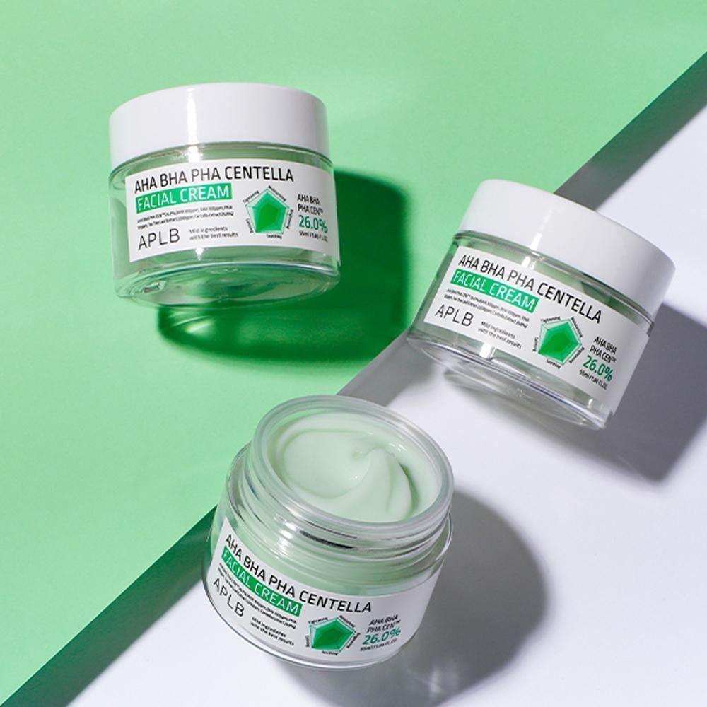 APLB AHA BHA PHA Centella Facial Cream - 55ml | Exfoliating & Soothing Moisturizer for Clear Skin - Glam Global UKAPLB