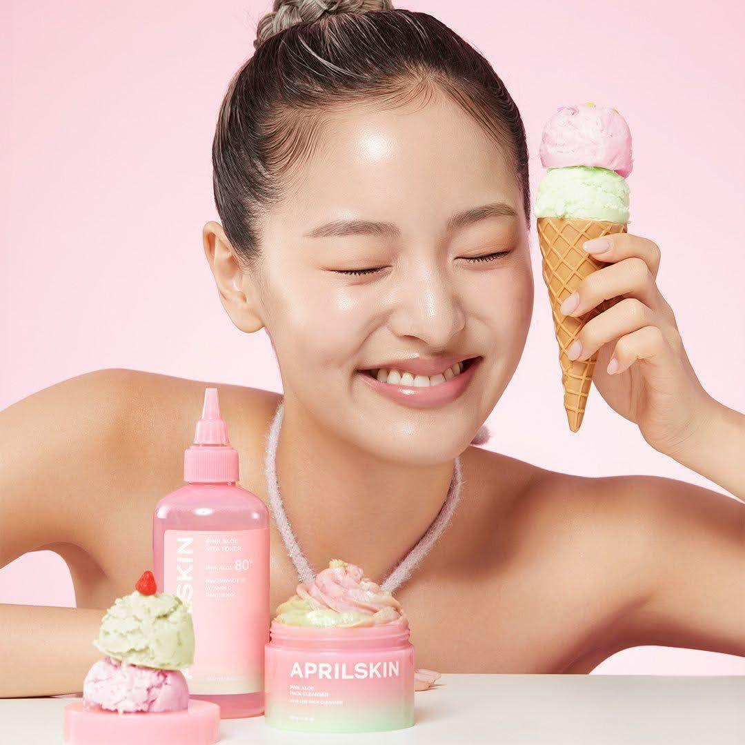 APRILSKIN Pink Aloe Mask - to - Foam Soothing Cleanser 120g - Glam Global UKAPRILSKIN