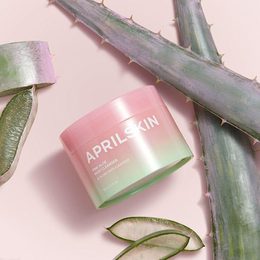APRILSKIN Pink Aloe Mask - to - Foam Soothing Cleanser 120g - Glam Global UKAPRILSKIN