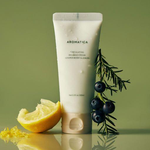 AROMATICA Circulating Massage Cream Juniper Berry & Lemon 100ml - Glam Global UKAROMATICA