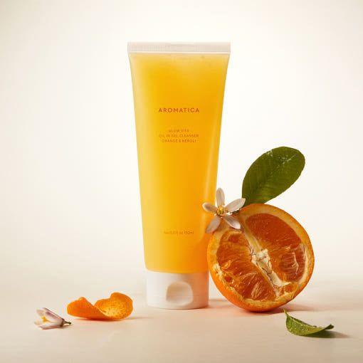 AROMATICA Glow Vita Oil - in - Gel Cleanser Orange & Neroli 150ml - Glam Global UKAROMATICA