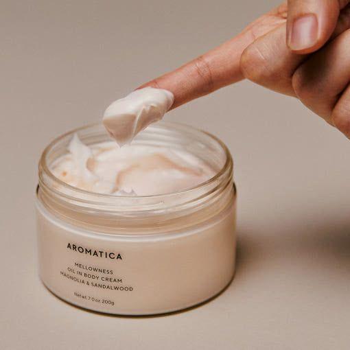 AROMATICA Mellowness Oil In Body Cream Magnolia & Sandanwood 200g - Glam Global UKAROMATICA