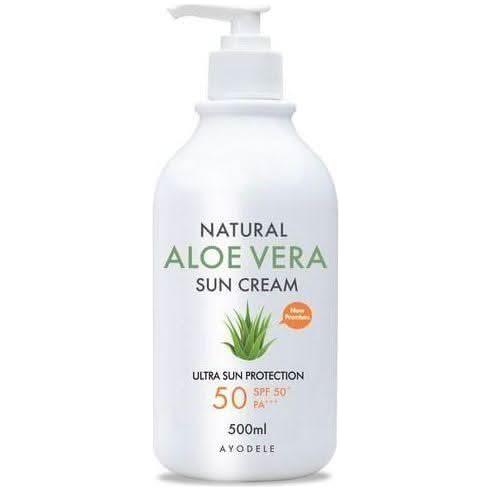 AYODELE Natural Aloe Vera Sun Cream - 500ml (Organic UV Protection) - Glam Global UKAYODELE