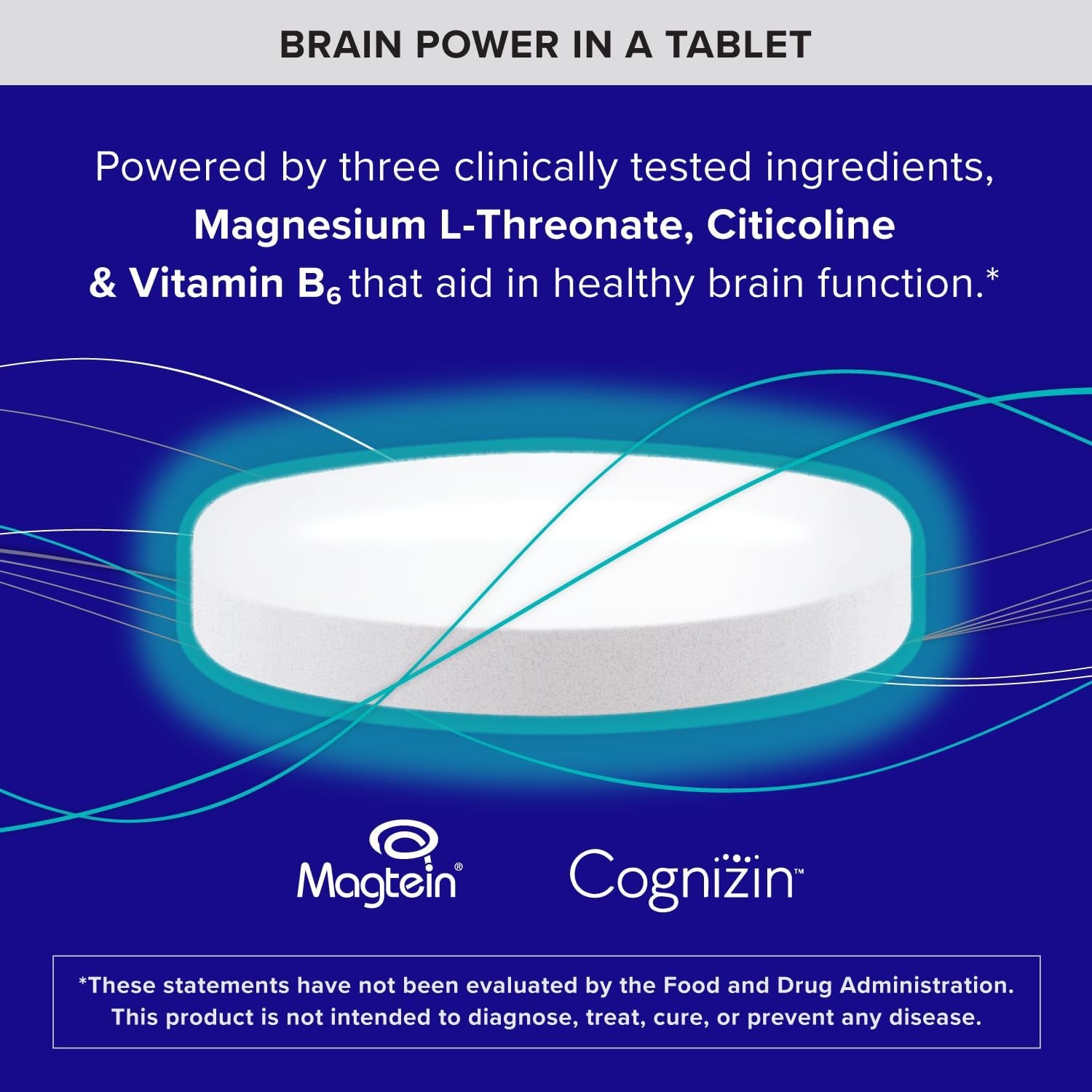 Qunol Brain Health Memory plus with B6, Magnesium L-Threonate & Citicoline, Clinically Tested Ingredients to Improve Memory, Focus, Attention and Productivity, 60 Count (Pack of 1)