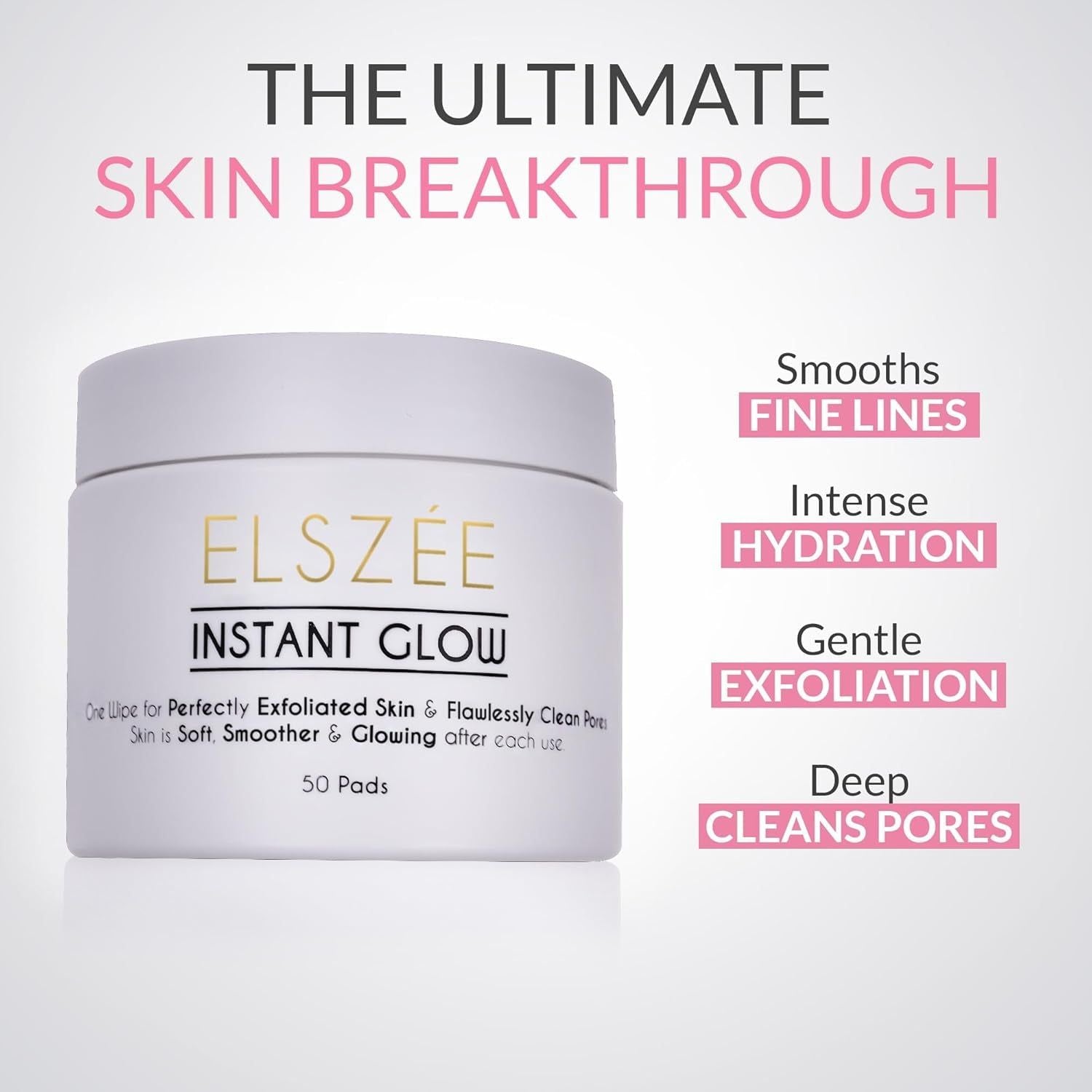 ELSZÉE Instant Glow – 50 Pads | Exfoliating, Pore-Perfecting Radiance Boost