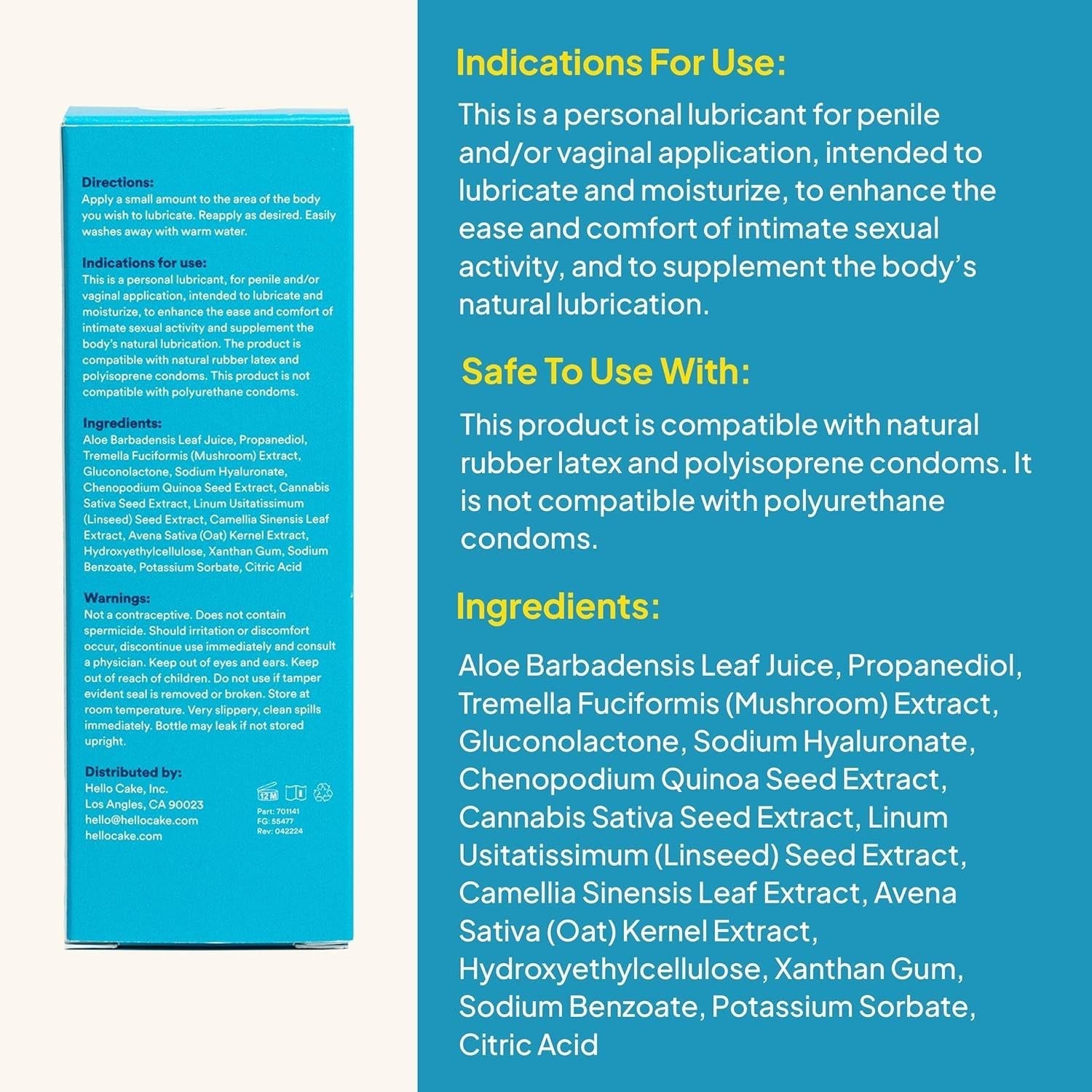 Cake Natural Aloe Lube – 100ml | pH-Balanced, Aloe-Based Personal Lubricant for Comfort & Hydration