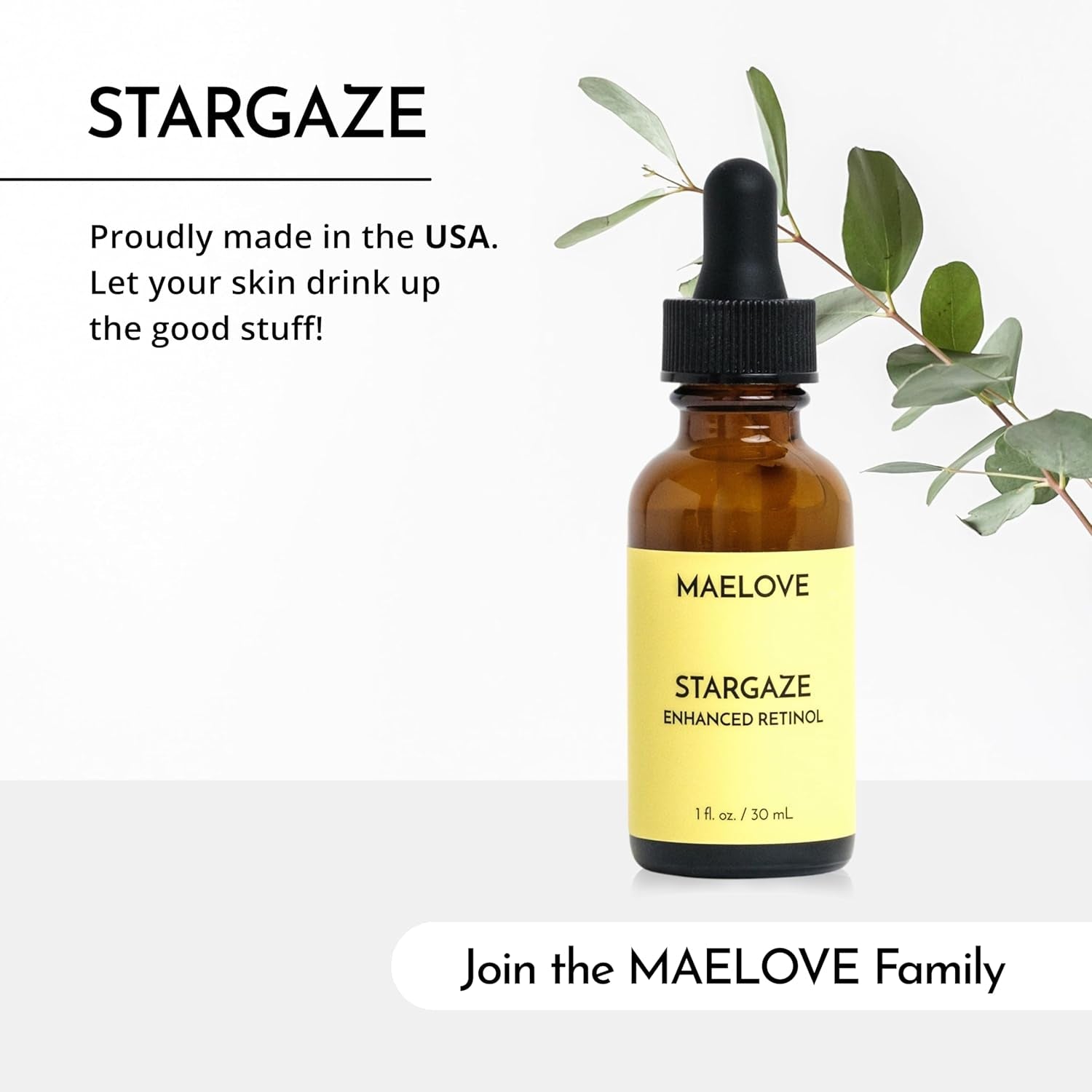 MAELOVE Stargaze Enhanced Retinol Serum – 30ml | Gentle Night Treatment for Wrinkles, Dark Spots & Acne-Prone Skin